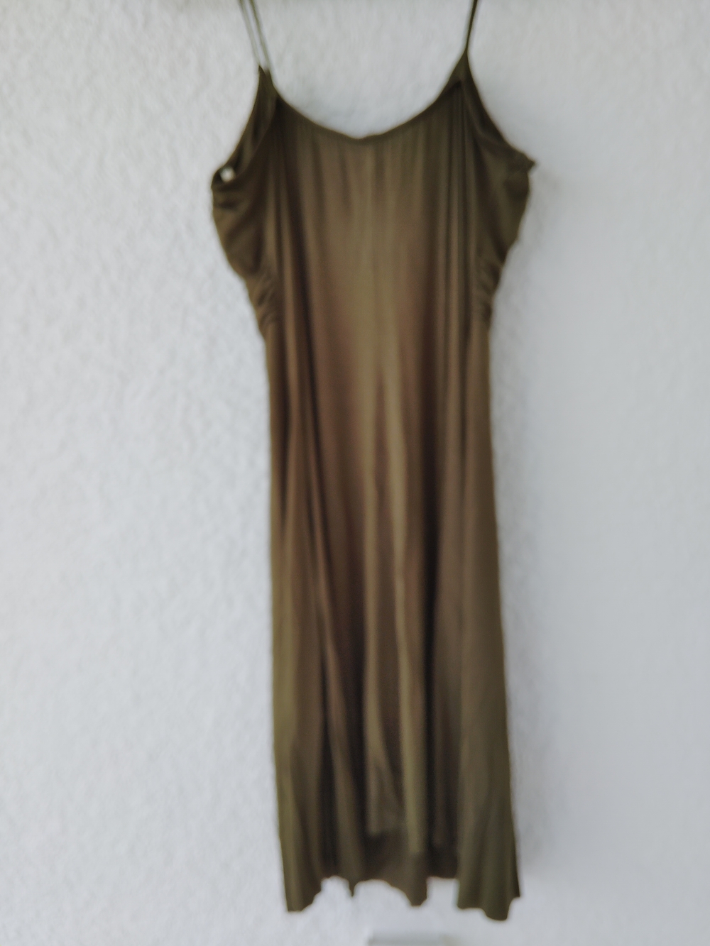 Dulce Carola Twist-Front Olive Green Dress with Spaghetti Straps Size L - Picture 5 of 7